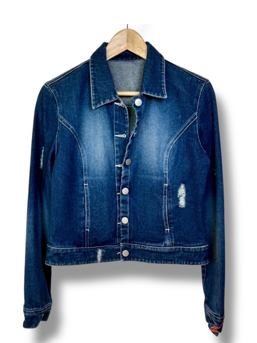 4/$20 Alpinestars Distressed Blue Denim Jacket